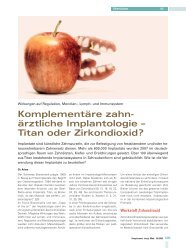 ärztliche Implantologie – Titan oder Zirkondioxid? - Christoph Arlom
