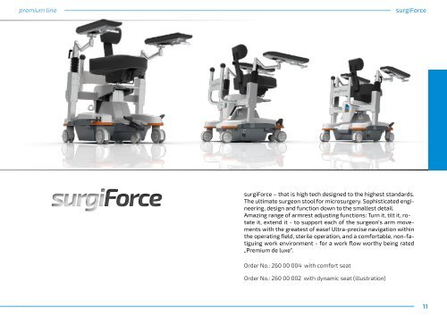 Product Guide Surgeon's Chairs