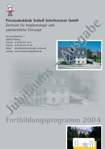Fortbildungsprogramm 2004 - Privat-Zahnklinik Schloß Schellenstein