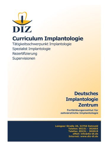 DIZ – Curriculum - Detmolder Implantologie Zentrum GmbH