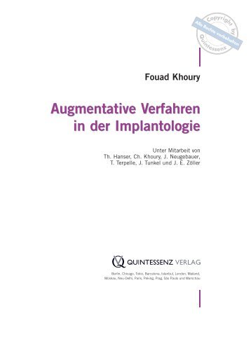 Augmentative Verfahren in der Implantologie Fouad Khoury ...