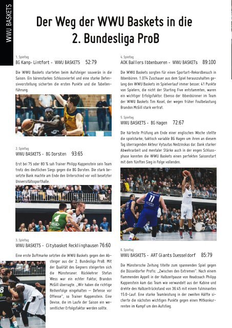 WWU Baskets Jahresmagazin 2017_18