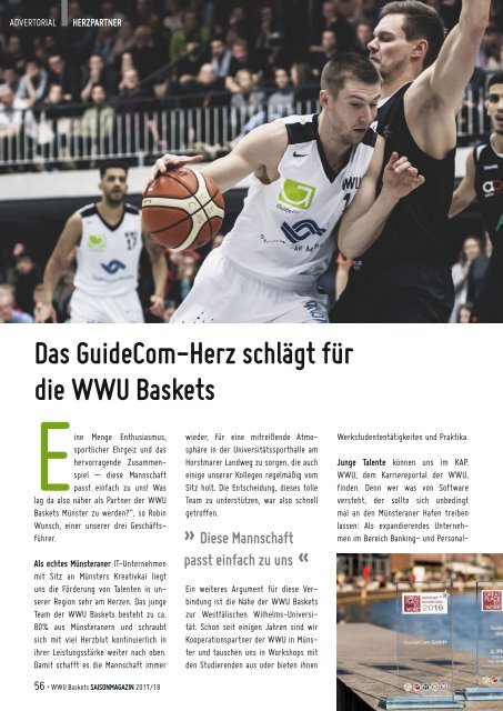 WWU Baskets Jahresmagazin 2017_18