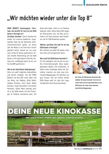 WWU Baskets Jahresmagazin 2017_18