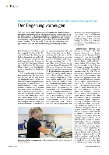 Der Begehung vorbeugen - Praxisklinik Dr. Götz D. Egerter