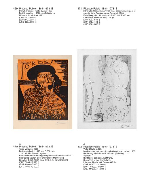 Kunst Auktion 16./18./19. November 2009, Germann Auktionshaus AG, Zürich
