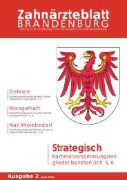 Zahnärzteblatt - Kassenzahnärztliche Vereinigung Land Brandenburg