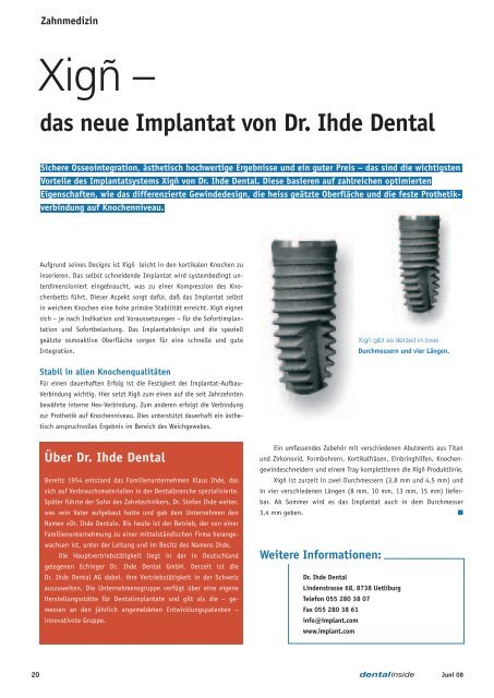 Weitere Informationen - DENTAL INSIDE