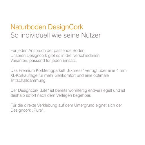 dwb Produktinformation Corpet DesignCork Sortiment