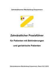 Zahnärztlicher Praxisführer - Zahnärztekammer Mecklenburg ...