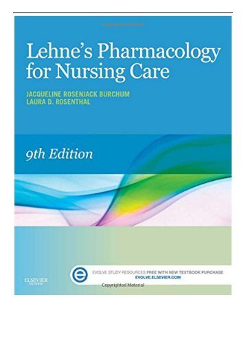 [PDF] Download Lehne&#039;s Pharmacology for Nursing Care 9e Full Online