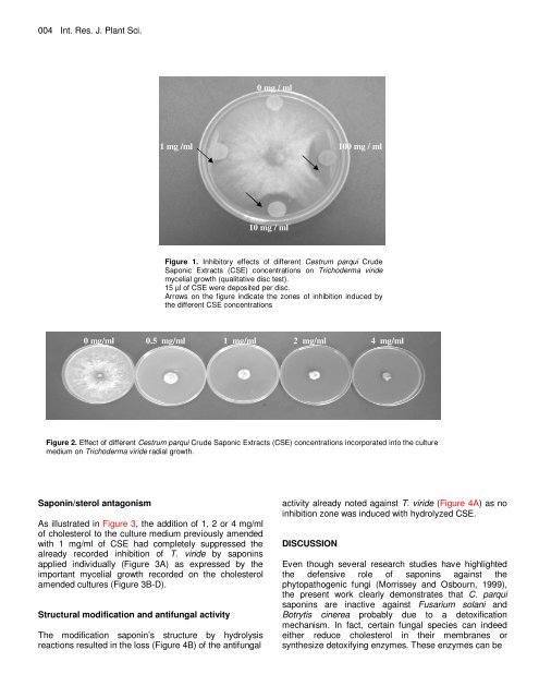 Antibacterial and antifungal activities of Cestrum parqui saponins ...