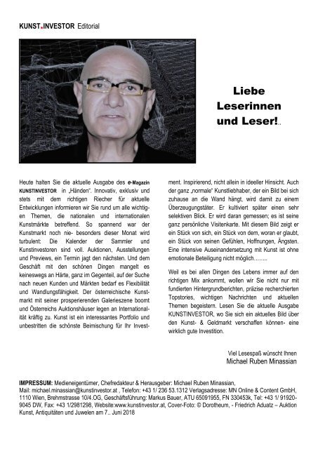 KUNSTINVESTOR AUSGABE JUNI 2018