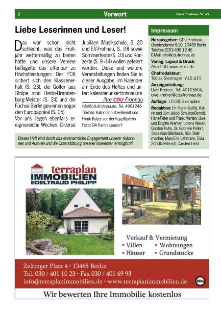 Unser Frohnau 89 (Juni 2018)