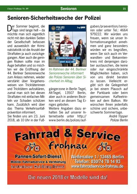 Unser Frohnau 89 (Juni 2018)