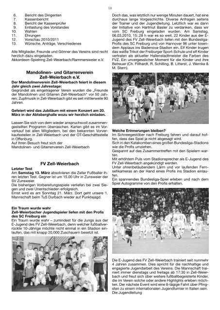 Mitteilungsblatt der Ortsverwaltung Zell-Weierbach