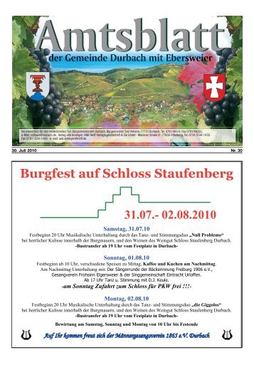 Burgfest auf Schloss Staufenberg 31.07. - Durbach