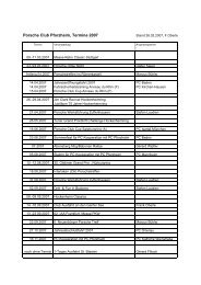 PCP Termine 2007 - Porsche Club Pforzheim eV