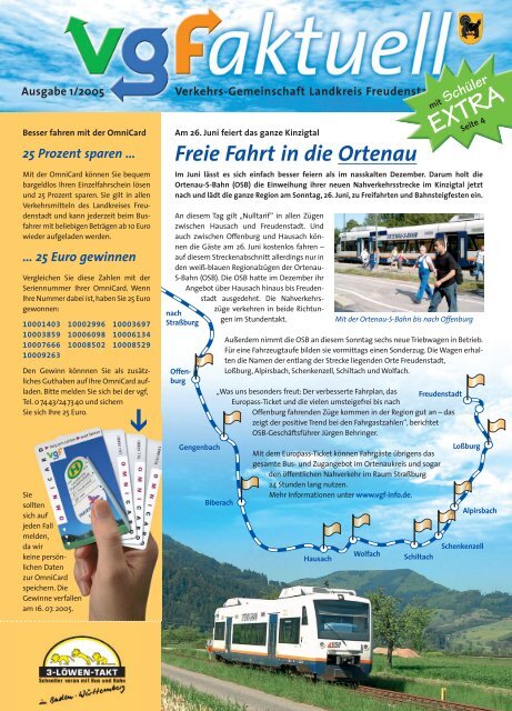 Schüler EXTRA - VGF Verkehrs-Gemeinschaft Landkreis Freudenstadt