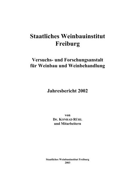 Staatliches Weinbauinstitut Freiburg Versuchs