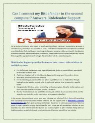 Can I connect my Bitdefender to second computer  1 June Send to Tarun rawat