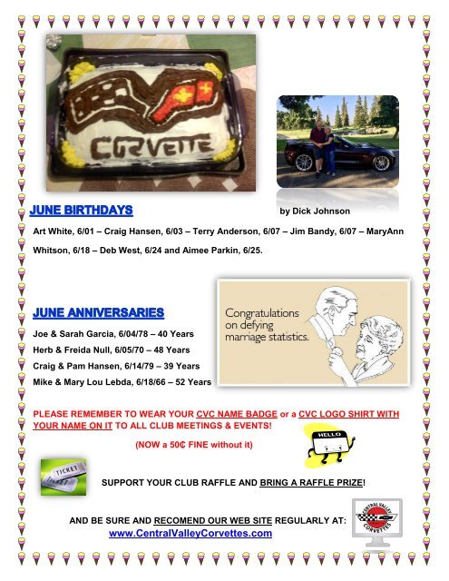 Central Valley Corvettes of Fresno - June 2018