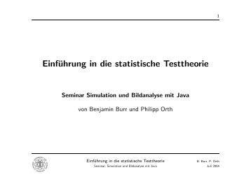 Einführung in die statistische Testtheorie - Universität Ulm