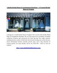 Labella Bridal Shop and Consignment Boutique - A Trusted Bridal Shop in Virginia