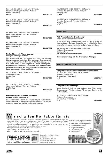 Volkshochschulen in der Verbandsgemeinde Konz