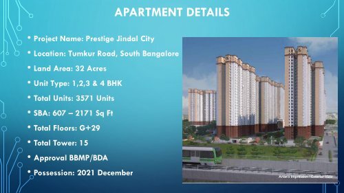 Prestige Jindal City Tumkur Road Bangalore