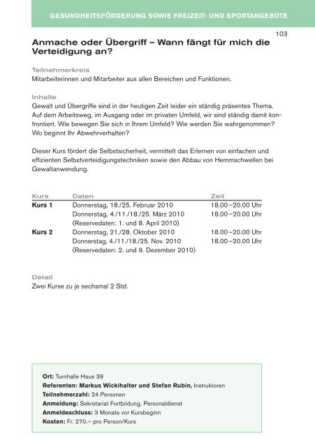 Fortbildungsprogramm 2010 - Kantonsspital Aarau
