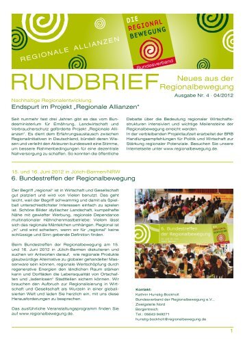 4. Rundbrief - Bundesverband der Regionalbewegung