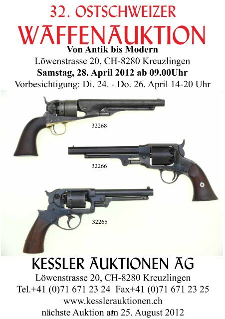 32. Ostschweizer Waffenauktion - Kessler Auktionen GmbH
