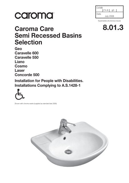 8.01.3 Caroma Care Semi Recessed Basins Selection Geo ...