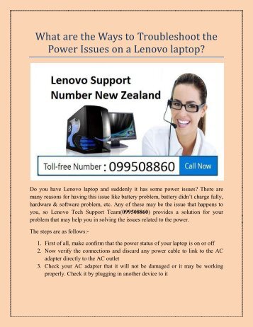 What are the Ways of Troubleshoot the Power Issues on a Lenovo laptop