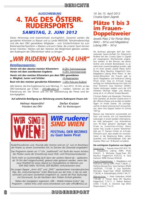 RuderReport 3-2012 - Österreichischer Ruderverband