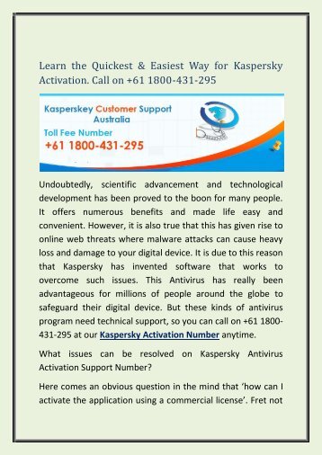Kaspersky Activation Support, Kaspersky Activation Support number, Kaspersky Helpline number (1)