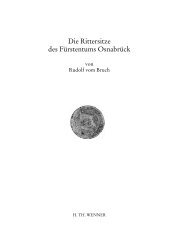 Die Rittersitze des Fürstentums Osnabrück - H. TH. WENNER ...