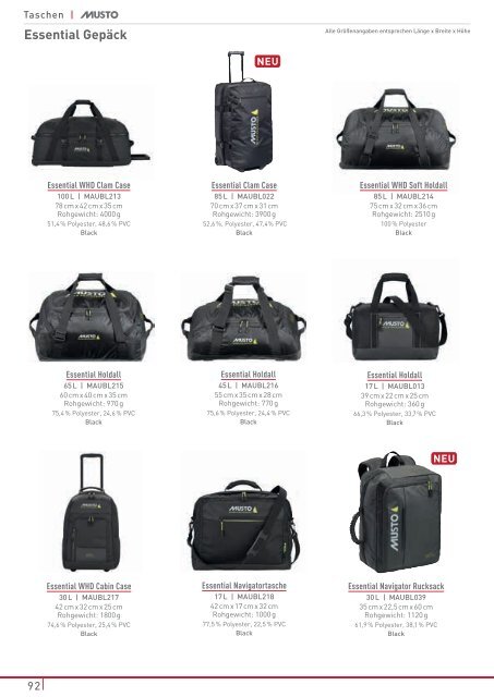 Musto Katalog 2018