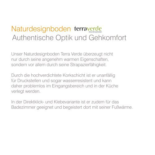 dwb Produktinformation Corpet TerraVerde NaturDesignBoden Sortiment