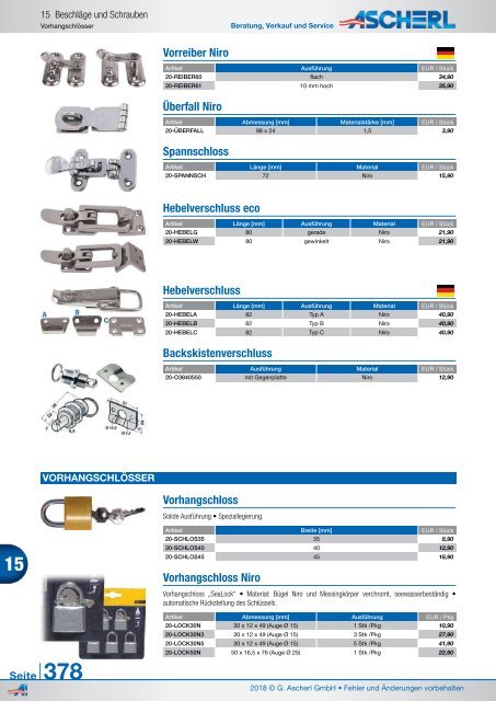 Ascherl Katalog 2018