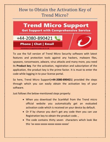 How to Obtain the Activation Key of Trend Micro?