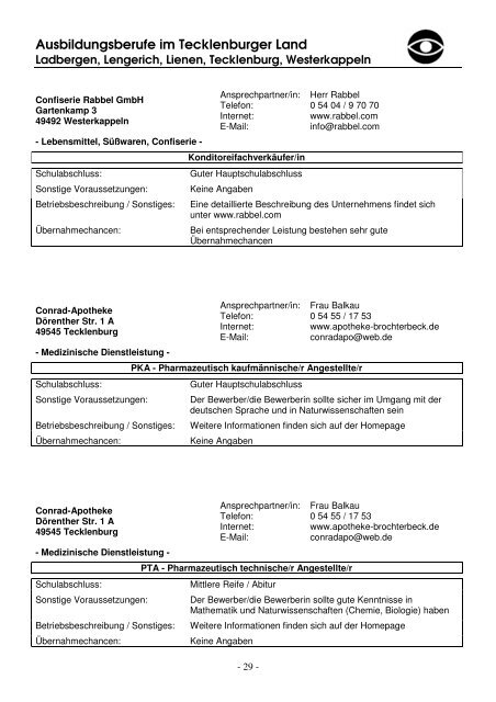 Viel Spaß und Erfolg bei der Berufswahl! - Stadt Lengerich