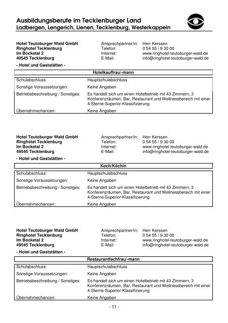 Viel Spaß und Erfolg bei der Berufswahl! - Stadt Lengerich