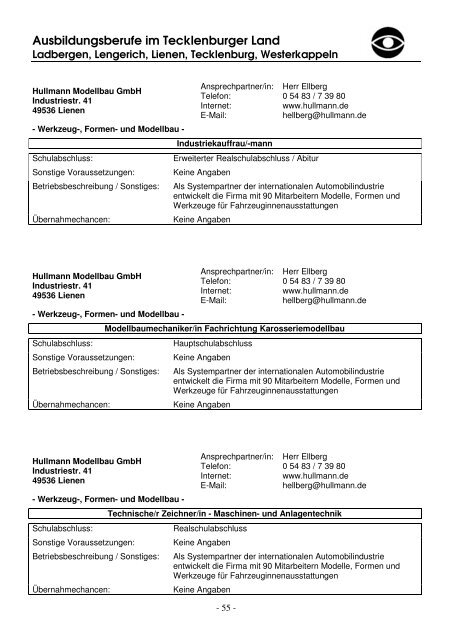 Viel Spaß und Erfolg bei der Berufswahl! - Stadt Lengerich