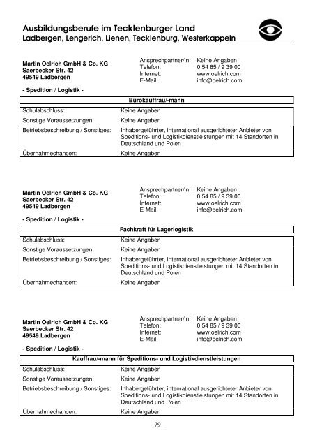 Viel Spaß und Erfolg bei der Berufswahl! - Stadt Lengerich