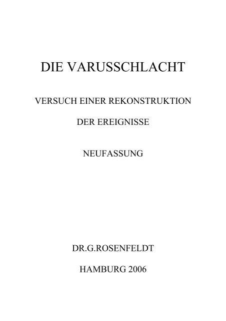 Die Varusschlacht Harald Rosenfeldt