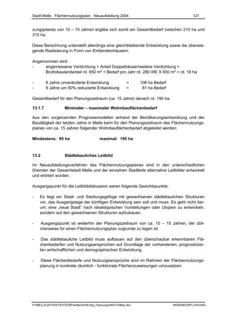 Stadt Melle: ''Flächennutzungsplan Neuaufstellung 2004 ...