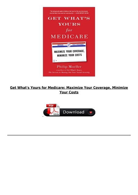 eBook Get What&#039;s Yours for Medicare Maximize Your Coverage Minimize Your Costs Free books