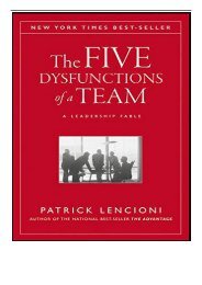 eBook The Five Dysfunctions of a Team A Leadership Fable J “B Lencioni Series Free books